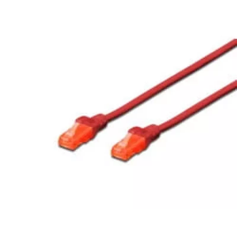 Cabo de rede Digitus CAT 6 U/UTP cabo de ligação RJ-45 Cat6 5m vermelho
