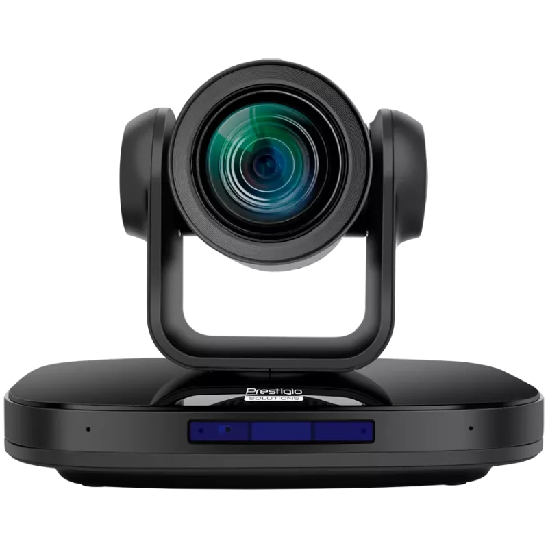 Câmara de videoconferência 4K PTZ Prestigio Alpha — 4K UHD, 8,4 MP, PTZ, IA, PoE, HDMI 2.0/USB 3.0/RJ45/3G-SDI (sem microfone)