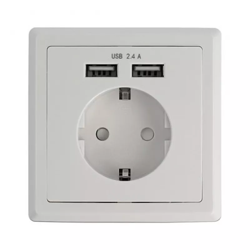 Tomada CEE 7/3 + USB DeLOCK 11471