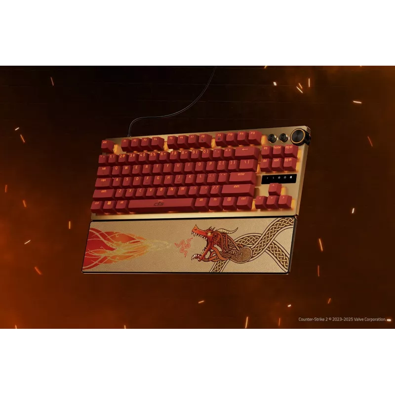 Razer Huntsman V3 Pro Tenkeyless | Teclado gaming | Com fios | US | Counter-Strike 2 Edition | USB Type-C | Razer Analog Optical Switch Gen-2