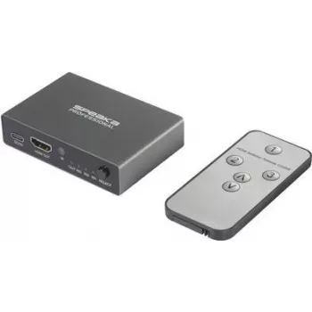 SpeaKa Professional SP-HDS-210 comutador HDMI de 3 portas compatível com Ultra HD 7680 x 4320 píxeis (SP-10461504)
