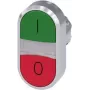 Siemens SIRIUS ACT Botão de pressão duplo Elemento frontal metal, alto brilho, vermelho/verde (3SU1051-3AB42-0AK0)