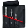 Bolsa enrolável Knipex TwinGrip conjunto de alicates de aperto frontal, 3 peças, comprimentos 150/200/250 mm, vermelho