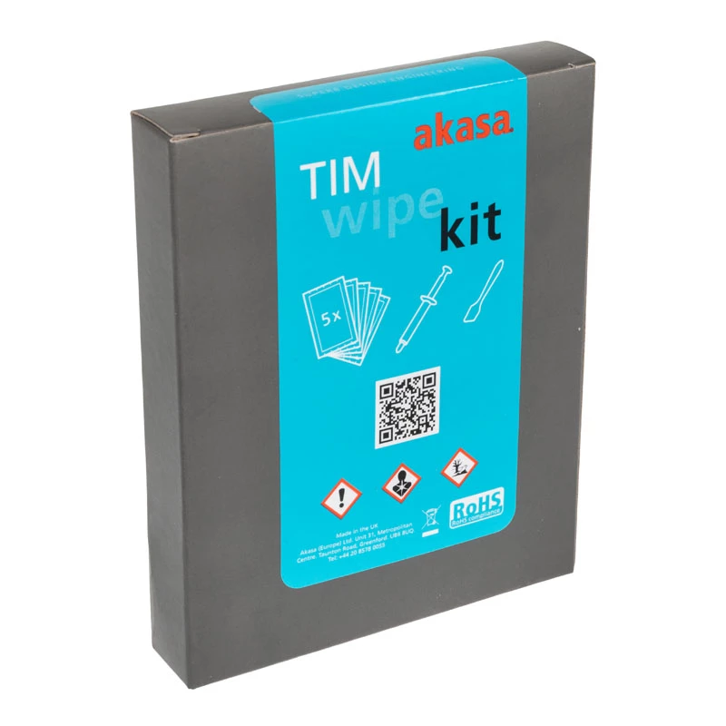 Kit de limpeza Akasa TIM toalhetes + pasta térmica