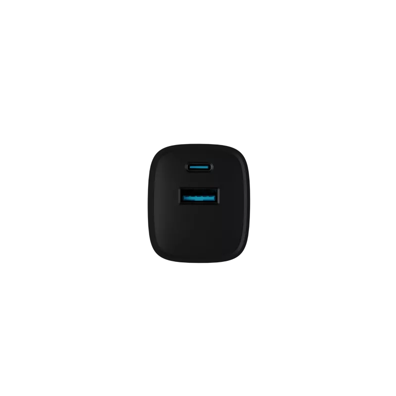 Carregador com fio NATEC para dispositivos móveis NUC-2141, 30W, USB-C PD 3.0 + USB-A QC 3.0, 110–240V, preto