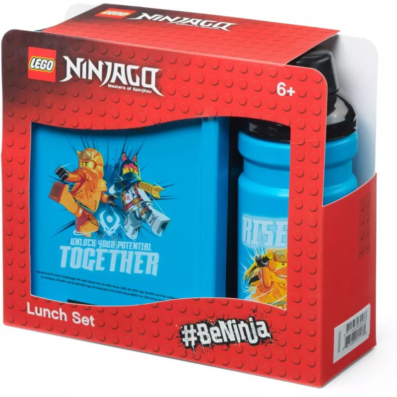 Room Copenhagen LEGO Ninjago Classic conjunto de lancheira com garrafa, azul/preto, 2 peças