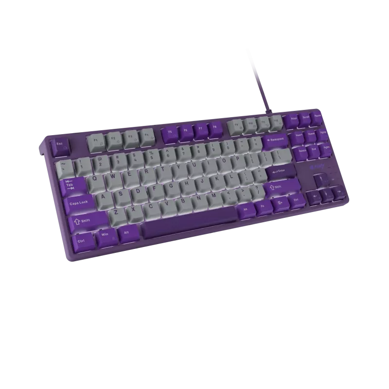 Teclado gaming NATEC Fury Kanabo K2 US retroiluminado branco mecânico cinzento-roxo