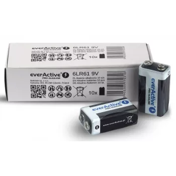 Pilha alcalina EverActive Pro Alkaline 6LR61 9V