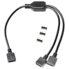 Cabo divisor RGB EK Water Blocks Loop D-RGB 2-Way preto 5V