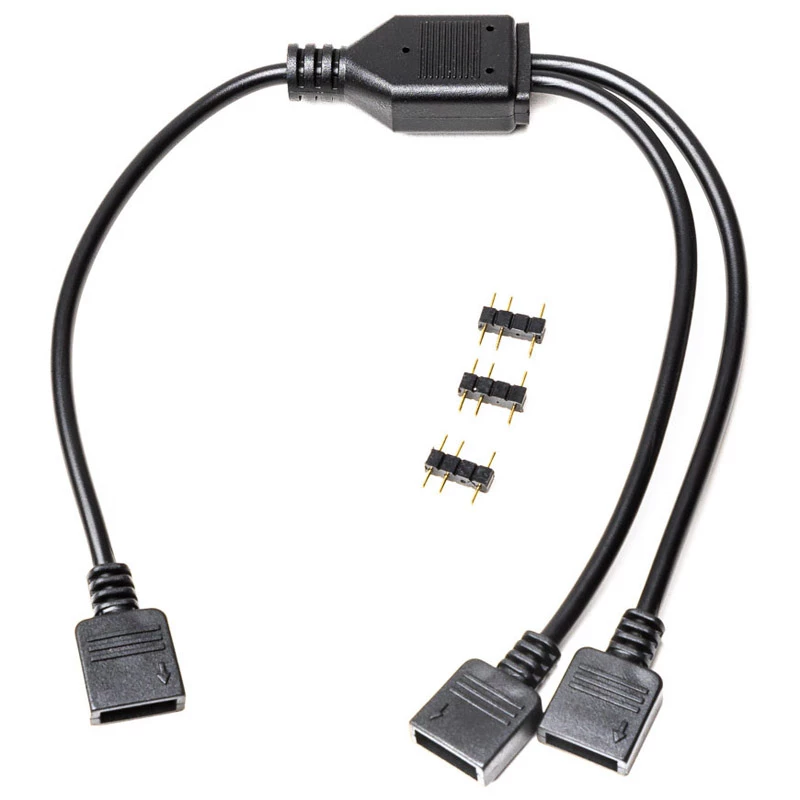Cabo divisor RGB EK Water Blocks Loop D-RGB 2-Way preto 5V