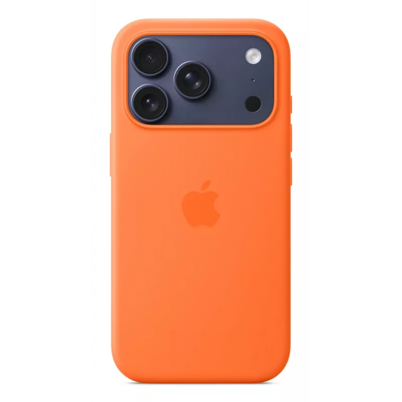 Capa de silicone Apple iPhone 17 Pro MagSafe laranja