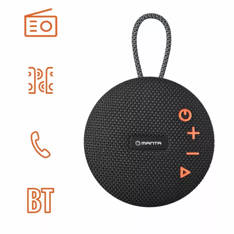 Altifalante portátil Manta SPK02GO, preto