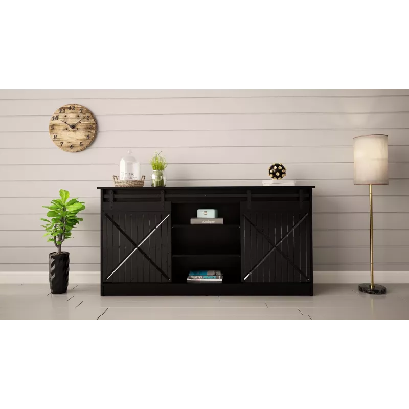 Cómoda 160x80x35 GRANERO preto/preto brilhante