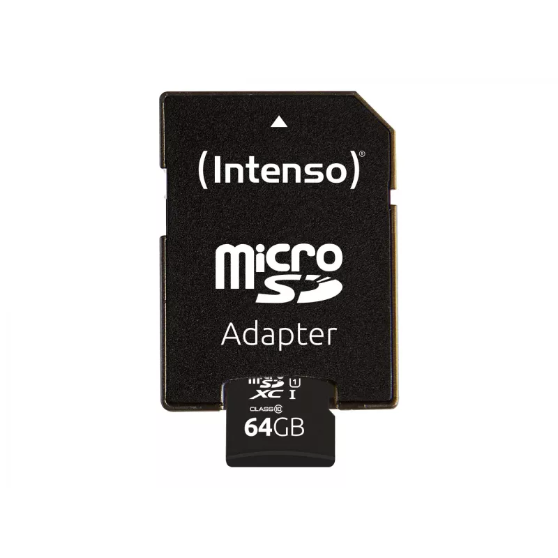 Intenso Performance - cartão de memória flash (microSDXC com adaptador SD) - 64GB - UHS-I U1 / Class10 - microSDXC UHS-I (3424490)