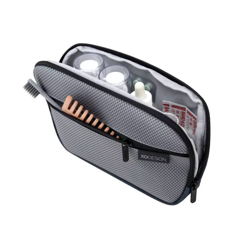 Necessaire XDDESIGN First-Class All-in-One Travel Organiser P706.3401, preto, fecho de correr, bolsa deluxe
