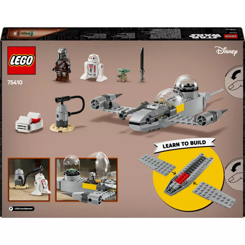 LEGO Star Wars Conjunto 75410 Modelo N-1 Starfighter com 92 peças, minifiguras Mando e Grogu