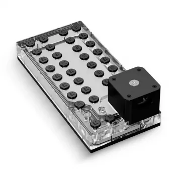 Placa de distribuição de bomba EK Water Blocks EK-QuantumX Loophole D5 PWM preto plexiglas