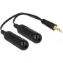 DeLOCK - Splitter de áudio - 30 AWG - Mini-Phone estéreo 3,5 mm (M) - Mini-Phone estéreo 3,5 mm (F) - 19cm - preto (65683)