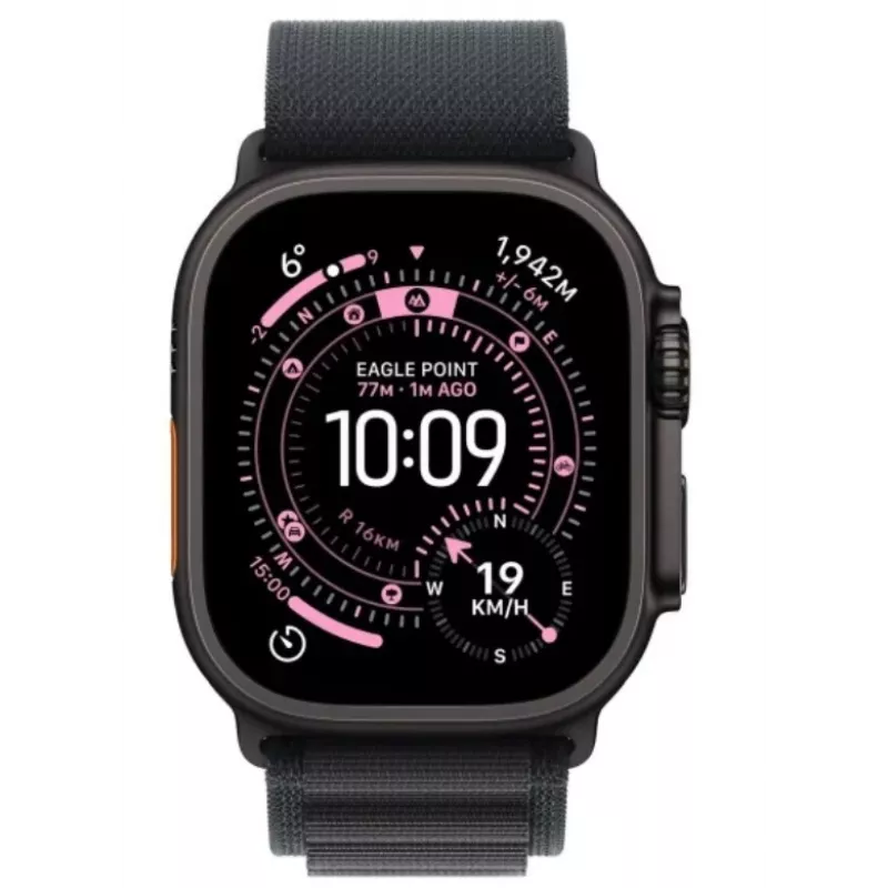 Smartwatch Apple Watch Ultra 3 GPS + Cellular 49mm caixa de titânio preta com bracelete Alpine Loop preta Large