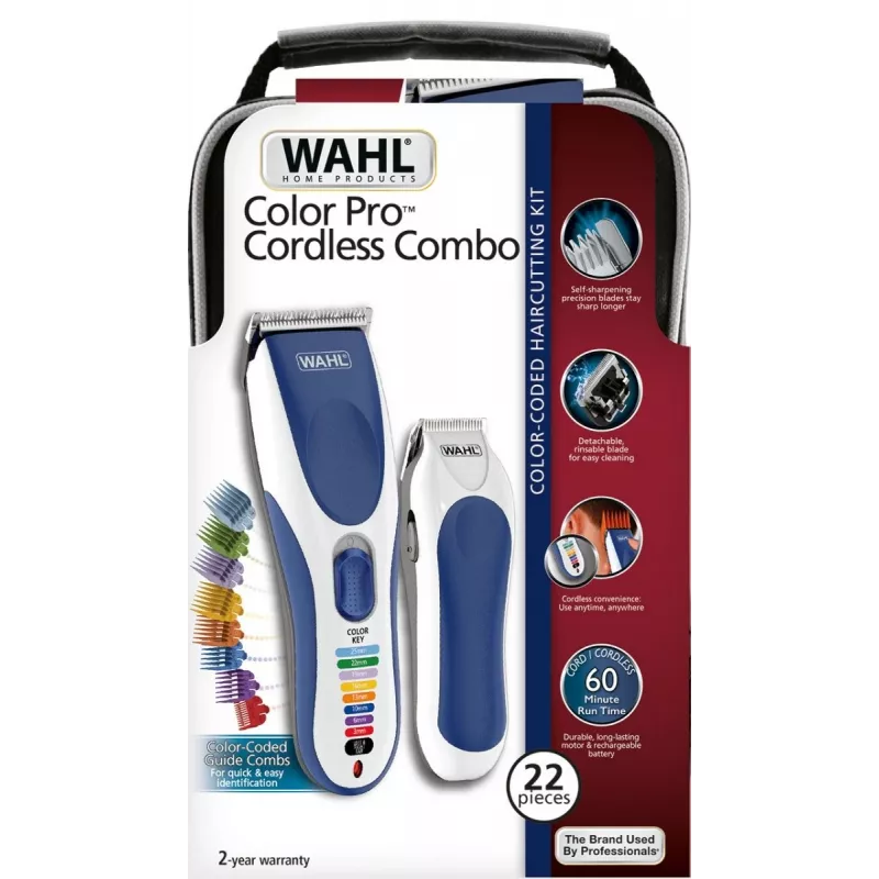 Wahl 09649-916 Máquina de cortar cabelo/aparador azul, branco 8 níquel-hidreto metálico (NiMH)