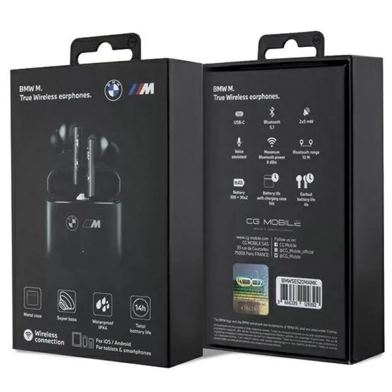 Auscultadores Bluetooth TWS BMWSES20MAMK pretos