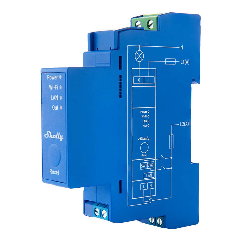 Relé semicondutor Shelly Pro 1 azul 16A 110-240V Wi-Fi
