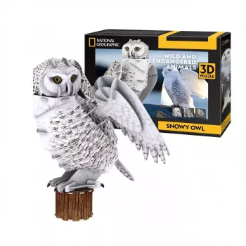 Puzzle 3D CubicFun NG Snowy Owl 32 peças animais a partir dos 8 anos