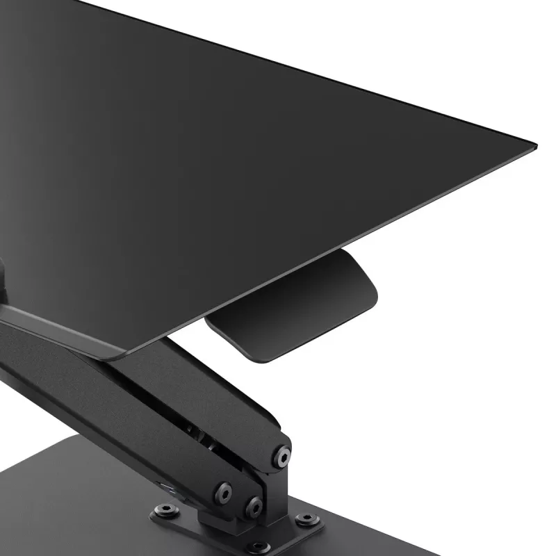 Suporte de secretária Maclean para monitor ou portátil, mola a gás, para trabalho sentado e de pé, preto, MC-493