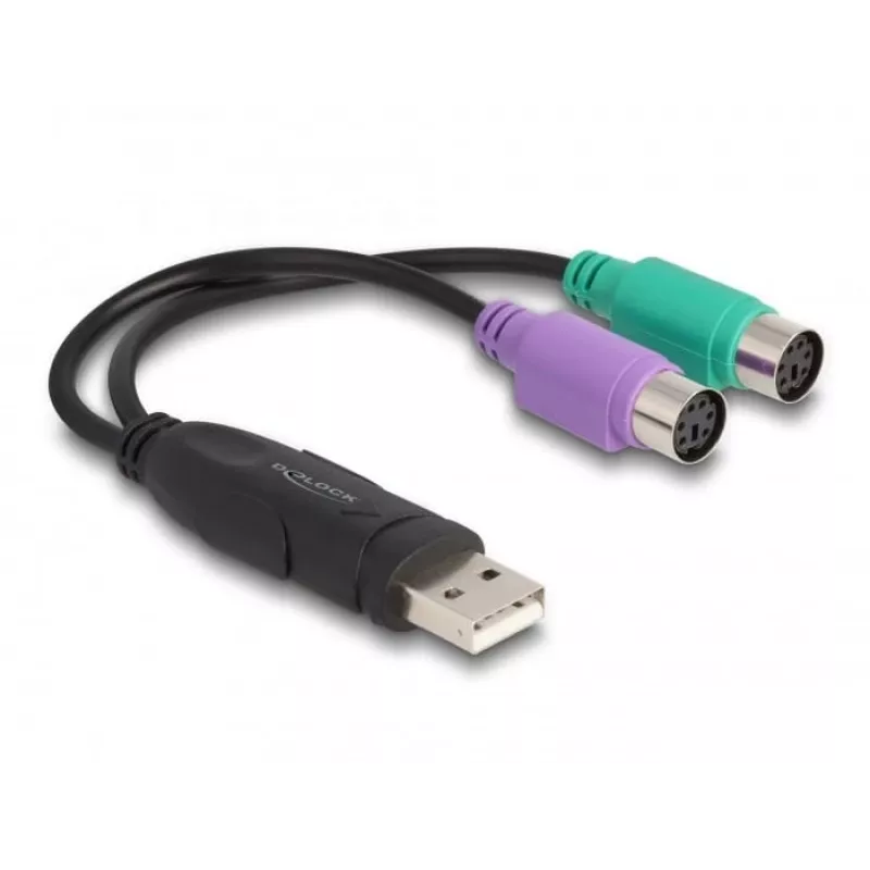 Adaptador USB para PS/2 DeLOCK 0,17 m 2x Mini-DIN 6 pinos USB A
