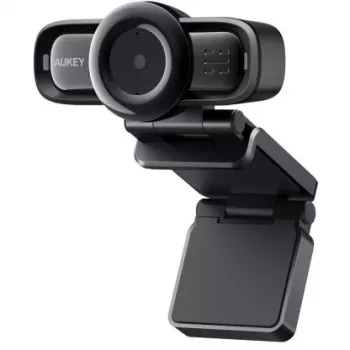 Webcam Aukey PC-LM3 Stream Series Autofocus Full HD com sensor CMOS de 1/3 polegadas preta