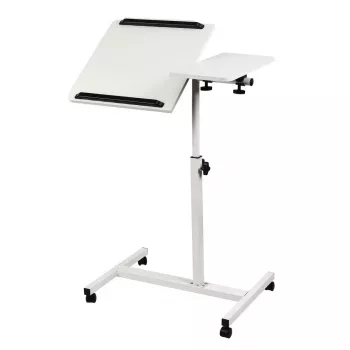Maclean suporte móvel para secretária/portátil, branco, altura ajustável 59-89 cm, máx. 30 kg, MC-121 W