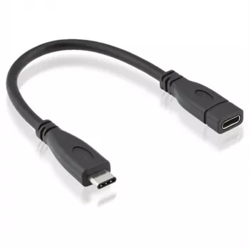 Roline - cabo de extensão USB - USB-C (macho) para USB-C (fêmea) - USB 3.1 - 15 cm - preto