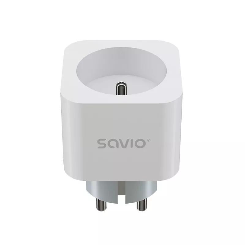 Tomada inteligente SAVIO AS-01 16A Wi-Fi 2,4 GHz, ficha tipo E/F, 220–240 V, 3680 W, branca