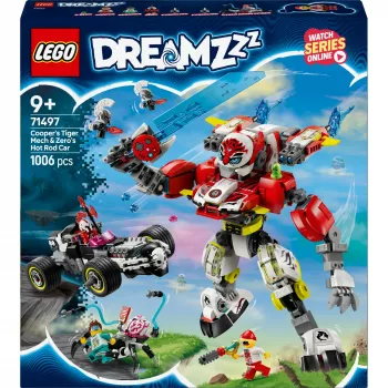 LEGO DREAMZZZ 71497 Coopers Tiger Mech e Zeros Hot Rod Car