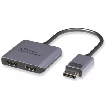 Splitter DisplayPort MicroConnect MC-DP-2XDP — duplicador de sinal DisplayPort para 2x DisplayPort
