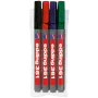 Marcador Edding 361 4 unidades canetas de fibra preto azul verde vermelho
