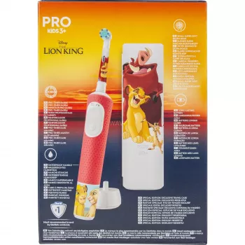 Vitality Pro 103 Kids O Rei Leão, escova de dentes elétrica multicolor, com estojo de viagem
