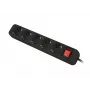 Cabo de extensão elétrica Lanberg PS1-05F-0300-BK 3m 5 tomadas interior preto