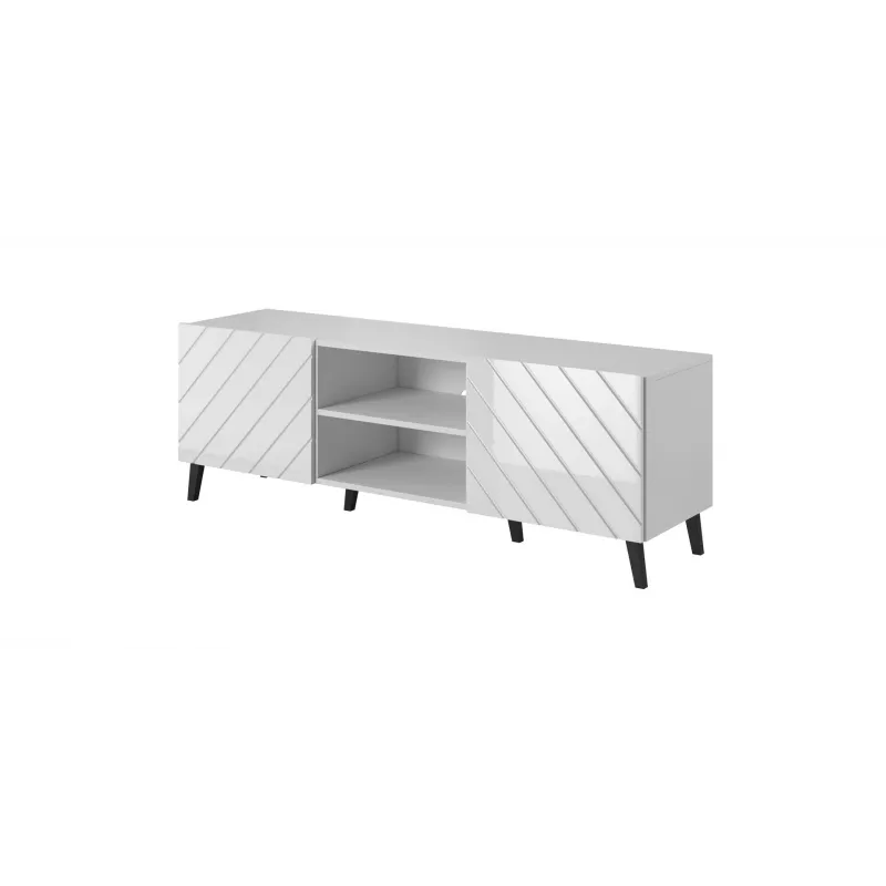 Móvel RTV ABETO 150x42x52 branco/branco brilhante