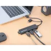 Dock/Hub Combo Manhattan USB-C e USB-A, Portas (4): USB-A (x4), 5 Gbit/s (USB 3.2 Gen1 aka USB 3.0), alimentado por USB (não requer fonte de alimentação externa)