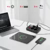 Extensão elétrica MACLEAN MCE393 B — 4 tomadas, 3×USB, 110–240 V, 2500 W, cabo de 3 m, preto
