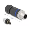 Conector M12 DeLOCK codificação A 8 pinos ficha ligação por parafuso