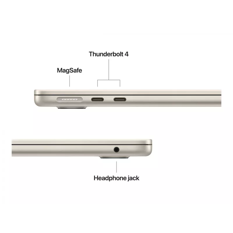 MacBook Air 13, Starlight, M4 (10-CPU/10-GPU), 16GB, 512GB, alemão, fonte de alimentação 35W Dual USB-C Port, MW103D/A