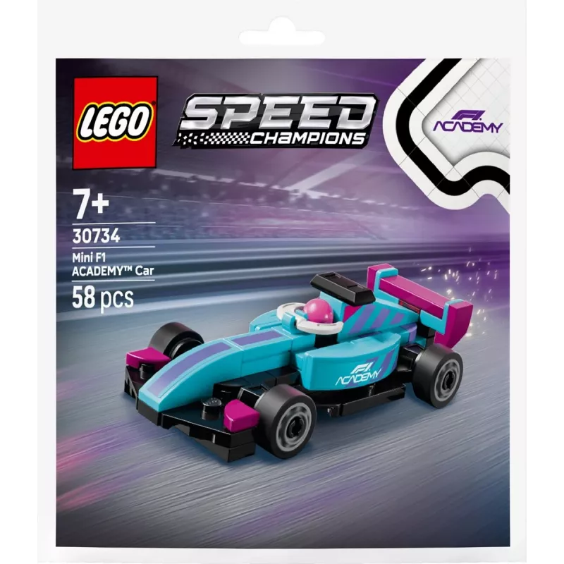 30734 Speed Champions F1 ACADEMY Mini-Auto, brinquedo de construção Polybag