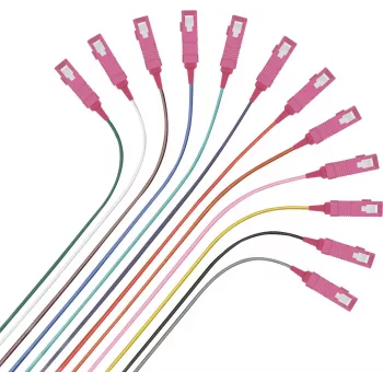 Cabo de rede Helos pigtail de fibra 12 x SC OM4 50/125µm 2,0m multicolor