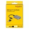 Leitor de cartões DeLOCK USB Type-C CFexpress XQD alumínio cinzento 10000 Mbit/s