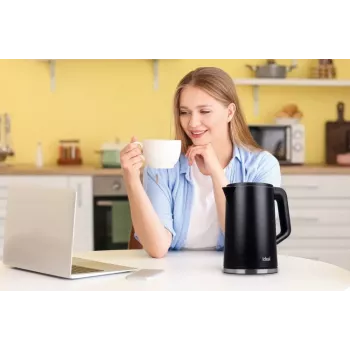 Chaleira elétrica IDEAL 1,7 l, caixa em aço, potência 1500 W, preto