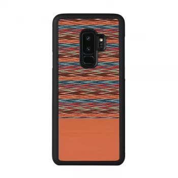 Capa para smartphone Man and Wood para Samsung Galaxy S9 Plus — padrão xadrez castanho com rebordo preto