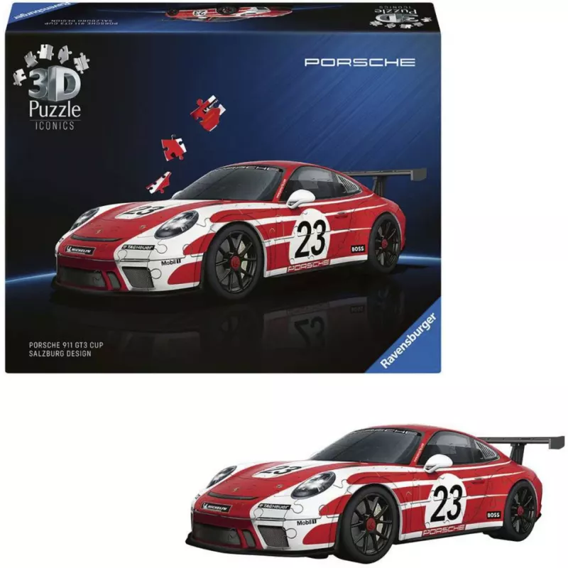 Puzzle 3D Ravensburger Porsche 911 «Salzburg Edition» – kit de montagem de modelo peça de colecionador (Ravensburger 12008038)