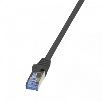 LogiLink PrimeLine - cabo de patch - RJ-45 (M) para RJ-45 (M) - 50 cm - SFTP, PiMF - cabo bruto Cat.7 - isento de halogéneos, moldado, alívio de tensão - preto